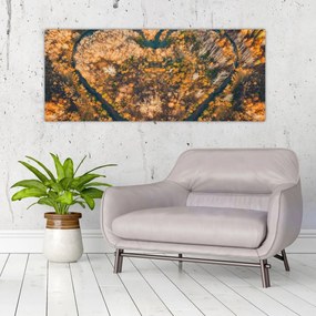 Obraz - Rieka v tvare srdca (120x50 cm)