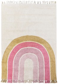 Detský bavlnený koberec 140 x 200 cm béžový/ružový TATARLI Beliani