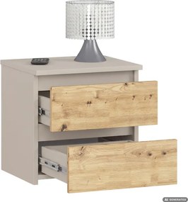 Nočný stolík CL2 kašmírový / dub artisan