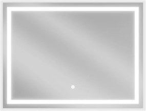 Mexen Miko, LED kúpeľňové zrkadlo s podsvietením 80 x 60 cm, 6000K, ochrana proti zahmlievaniu, 9819-080-060-611-00