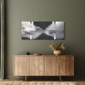 Obraz - Hory na Islande, geometrická koláž (120x50 cm)