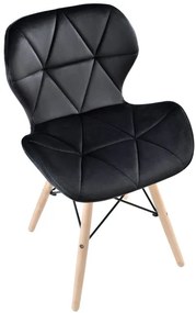Jedálenská stolička MURET zamatová, čierna
