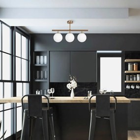 Závesné svietidlo v bronzovej farbe so skleneným tienidlom Atmaca – Opviq lights