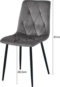 Set jedálenských stoličiek LIBRA zamatové hnedé / čierne nohy (3 ks)