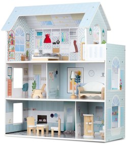 Veľký drevený domček pre bábiky 3-poschodový Ricokids RK-878 787801