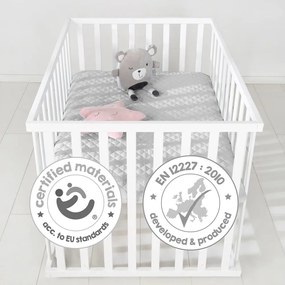 Biela detská ohrádka na kolieskach 100x75 cm Style – Roba