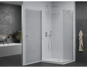 Mexen Pretoria sprchovací kút 80 x 90 cm, priehľadný, chróm + plochá sprchová vanička-852-080-090-01-00-4010