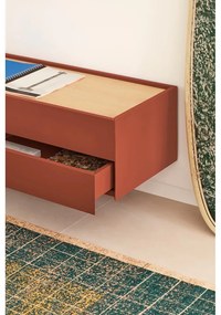TV stolík v dekore duba v tehlovo-prírodnej farbe 180x45 cm Otto – Teulat