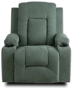 Masážne polohovateľné kreslo ARIEN zelený manšester - vintino.sk