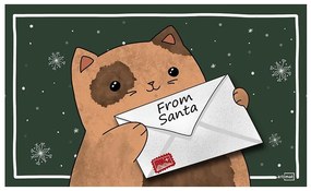 Vianočná rohož 40x60 cm K-601-1 Mačka s listom od Mikuláša