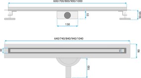 Odtokový žľab REA NEOX SLIM PRO 70 cm, zlatý