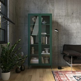 Vitrína ANGELO, 800 x 1850 x 450 mm, Modern: fľaškovo zelená