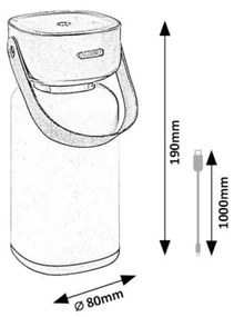 Rabalux 77143- LED Stmiev. nab. dot. von. stolná lampa FUNES LED/3W/5V IP44 hnedá