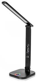 LED RGBW Stm. lampa s bezdr. nab. a displejom USB portom 6W/5V 3000-6500K čierna