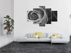 Obraz - Abstraktné ruže čiernobiela (150x105 cm)