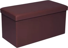 Obdĺžny taburet Rico, hnedá ekokoža%