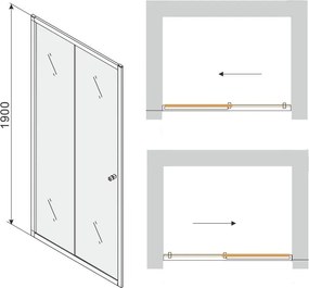 Sprchové dvere maxmax MEXEN APIA 140 cm - BLACK, 845-140-000-70-00