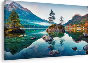 Obraz - Jazero Hintersee, Bavorské Alpy, Rakúsko (90x60 cm)