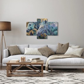 Obraz - Kone so zlatým pozadím (90x60 cm)