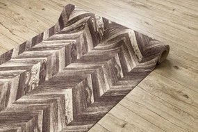 Protišmykový behúň DIGITAL - CHEVRON hnedý / béžový