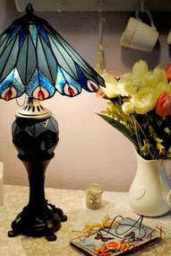 Stolní lampa Tiffany Peacock