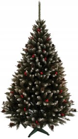 Umelý 3D vianočný stromček BOROVICA s jarabinou 220 cm