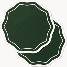 Okrúhle vianočné prestierania's vrúbkovanými okrajmi Amela, 2 ks