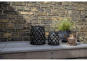 Čierny LED lampáš Star Trading Calabria, výška 28 cm