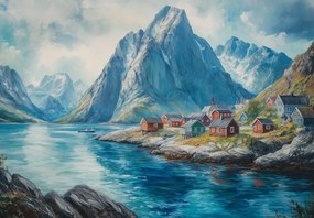 Fototapeta - Nórska dedinka (147x102 cm)