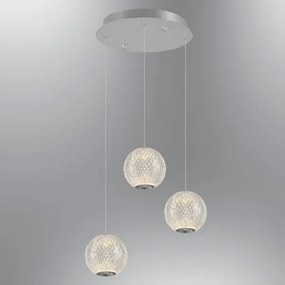 LED luster na lankách CREMONA 3xLED/5W/230V 3000K matný chróm