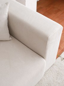 Zamatová rohová pohovka Yolo 305 x 154 cm, pravá, biela