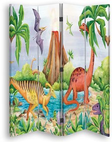Gario Paraván Dinosaury pri jazere Rozmery: 145 x 170 cm, Prevedenie: Klasický paraván