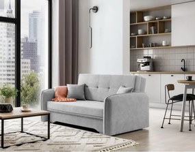 Svetlosivá ženilková rozkladacia/s úložným priestorom pohovka 155 cm Laine – ELTAP