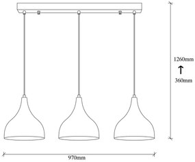 Luster na lanku SAGLAM 3xE27/40W/230V