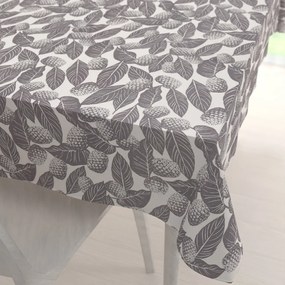 Biante Bavlnený obdĺžnikový obrus Sandra SA-511 Sivé ananásy na bielom 100x160 cm