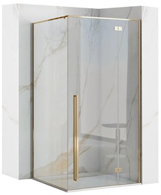 Rea Fargo Gold, sprchový kút s 1-krídlovými dverami 100 (dvere) x 80 (stena) x 195 cm, 6mm číre sklo, zlatý profil, REA-K4907