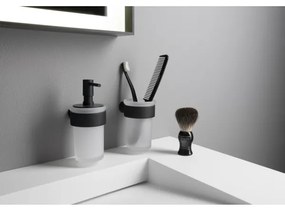 Gedy - Nástenný stojanček na zubné kefky PIRENEI mliečne sklo/čierna