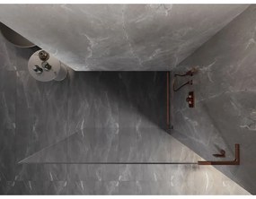 Mexen, Mexen Lunar L sprchová stena pravá 120 x 200 cm, priehľadná 8 mm, ružové zlato - 830L-120-000-60-00-P