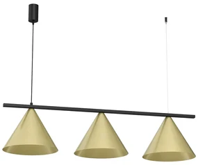 Závesné svietidlo Capital, 3x zlaté kovové tienidlo, (fi 30cm), b