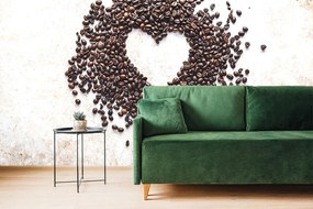 Fototapeta kávové zrná v tvare srdca