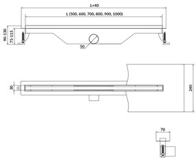 Cersanit Tako, SLIM lineárny odtokový žľab 90cm, nerezová, S907-015