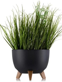 PLASTOVÝ KVETINÁČ ROSA LINEA ECO 18X29 CM ČIERNA