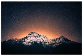 Obraz hviezdnej oblohy s horami (90x60 cm)