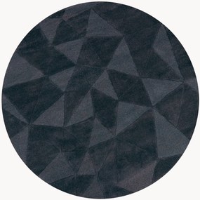 Ručne tuftovaný okrúhly vlnený koberec's reliéfnou štruktúrou Shard