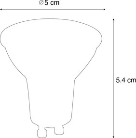 Sada 5 ks GU10 LED svietidlo čierne 7W 610 lm 3000K