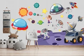 Samolepka na stenu veselí astronauti 150 x 300 cm