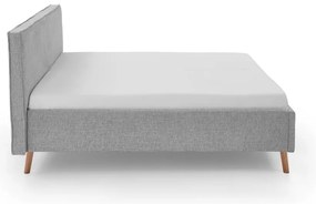 Svetlosivá čalúnená dvojlôžková posteľ s úložným priestorom s roštom 180x200 cm Riva – Meise Möbel