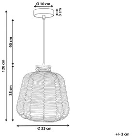 Ratanová závesná lampa prírodná RAMENA Beliani