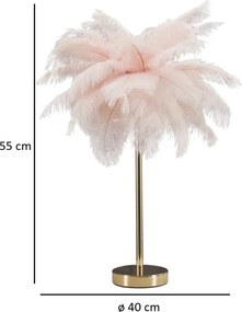 Stolná lampa Palm 55 cm ružová