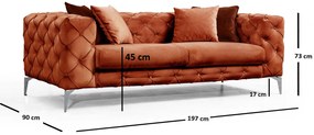 Luxusná dvojmiestna pohovka ComoDeluxe - oranžová